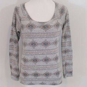 Maurices Long Sleeve Tribal Print Shirt Top